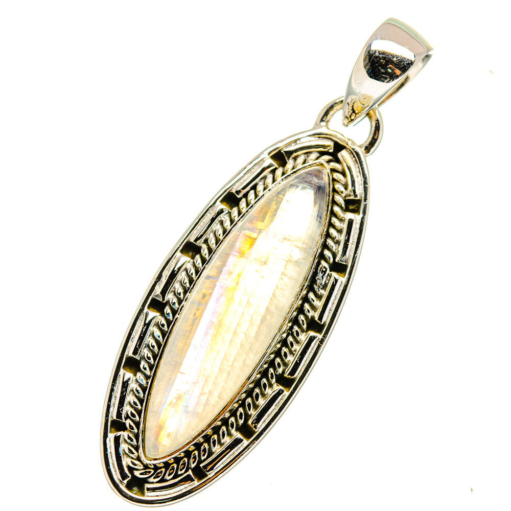 Rainbow Moonstone Pendants handcrafted by Anasilvercos - PD12646