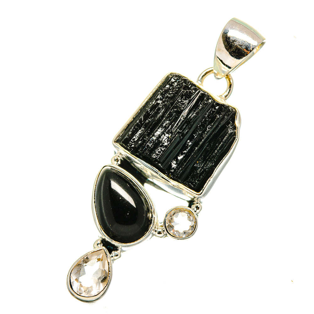 Black Tourmaline Pendants handcrafted by Anasilvercos - PD12647