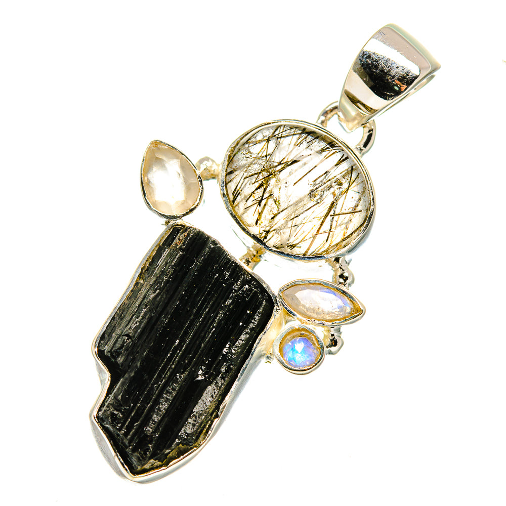Black Tourmaline Pendants handcrafted by Anasilvercos - PD12653