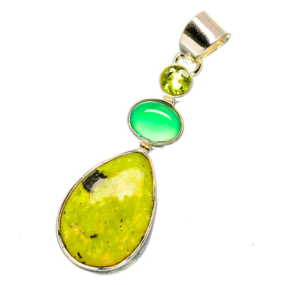 African Green Opal Pendants handcrafted by Anasilvercos - PD12656