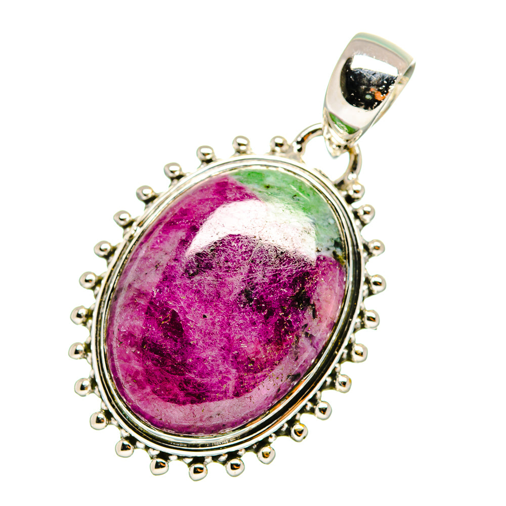 Ruby Zoisite Pendants handcrafted by Anasilvercos - PD12674
