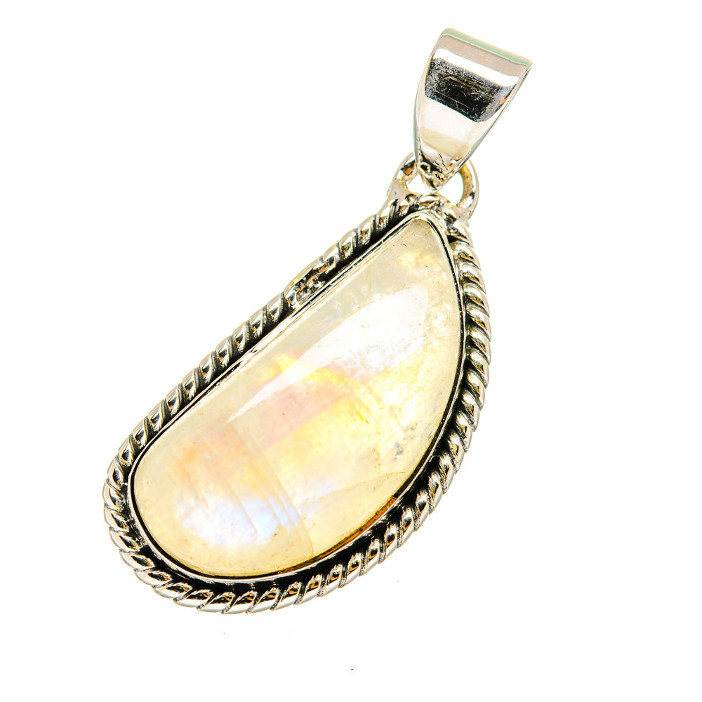 Rainbow Moonstone Pendants handcrafted by Anasilvercos - PD12692