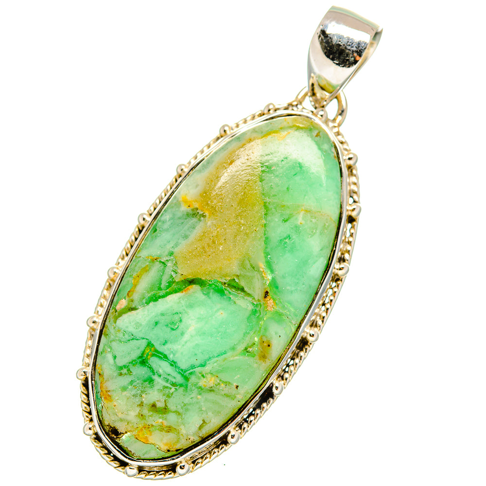 African Green Opal Pendants handcrafted by Anasilvercos - PD12706