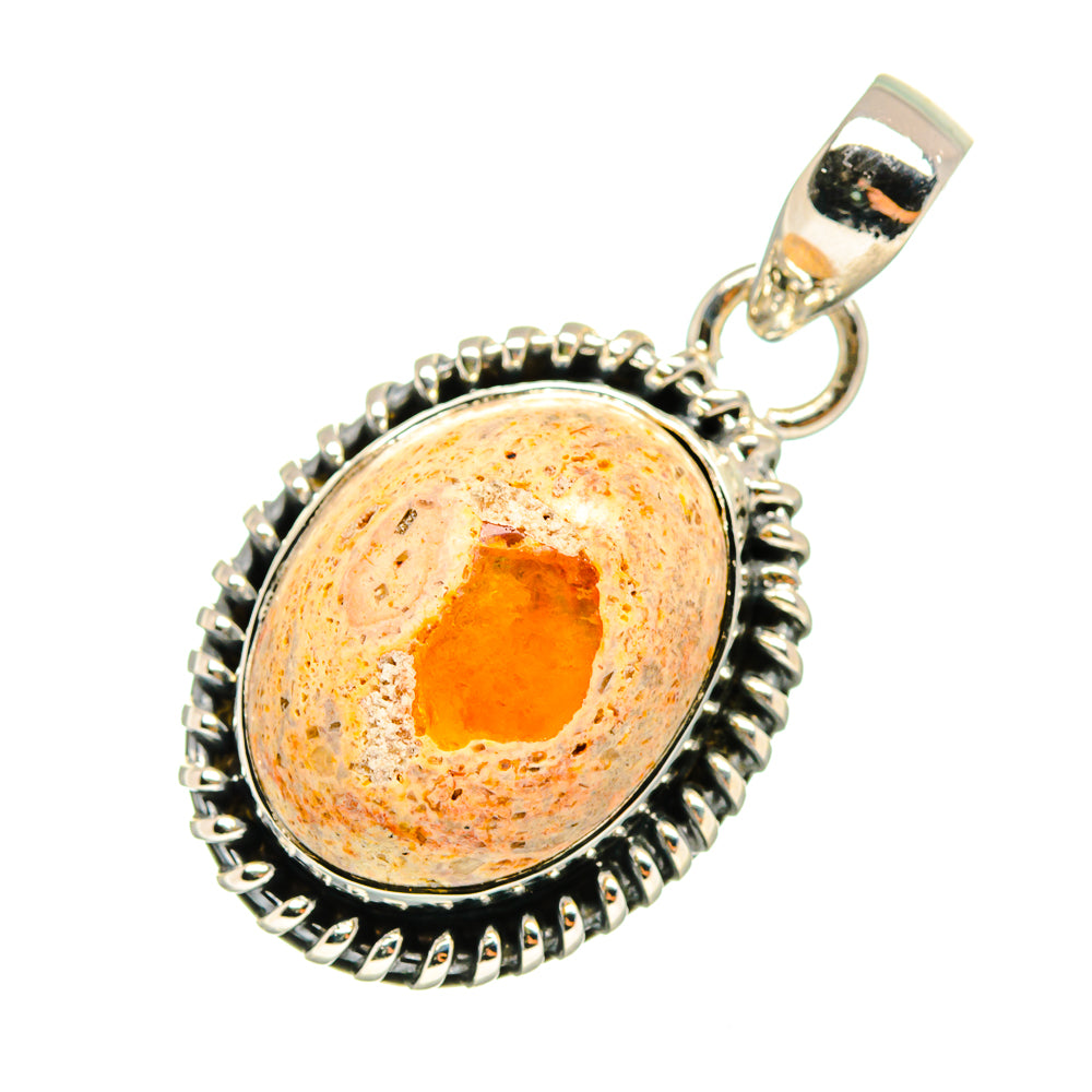 Mexican Fire Opal Pendants handcrafted by Anasilvercos - PD12730
