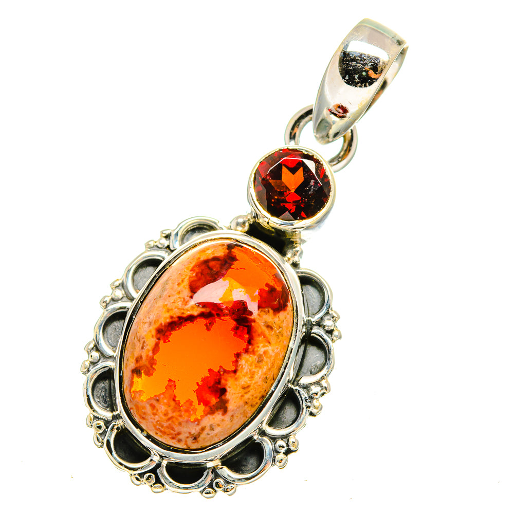 Mexican Fire Opal Pendants handcrafted by Anasilvercos - PD12731