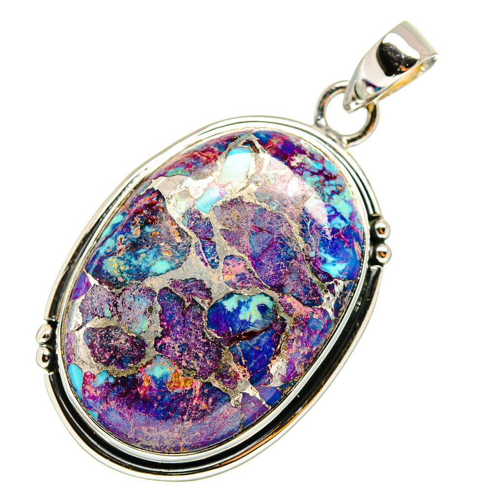Purple Copper Composite Turquoise Pendants handcrafted by Anasilvercos - PD12734