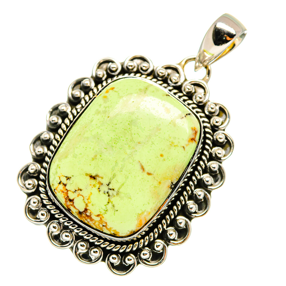 Lemon Chrysoprase Pendants handcrafted by Anasilvercos - PD12735