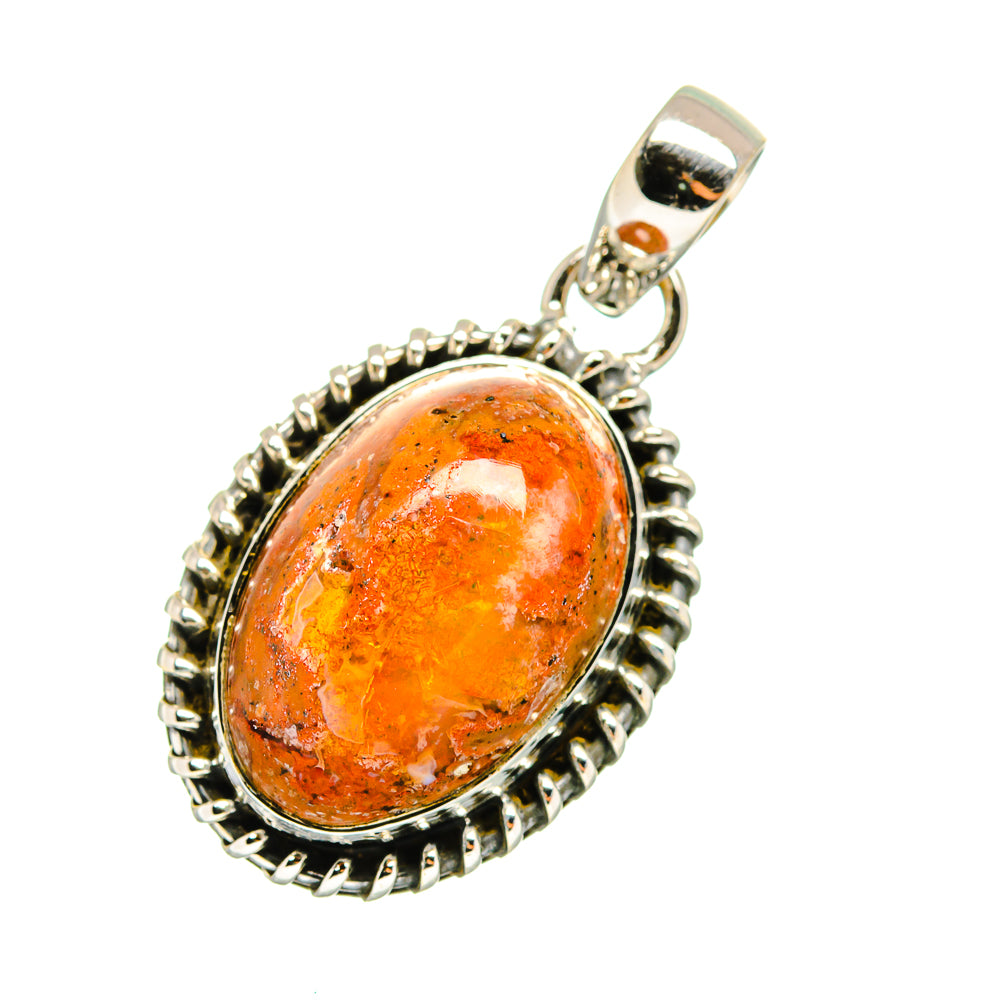 Mexican Fire Opal Pendants handcrafted by Anasilvercos - PD12747