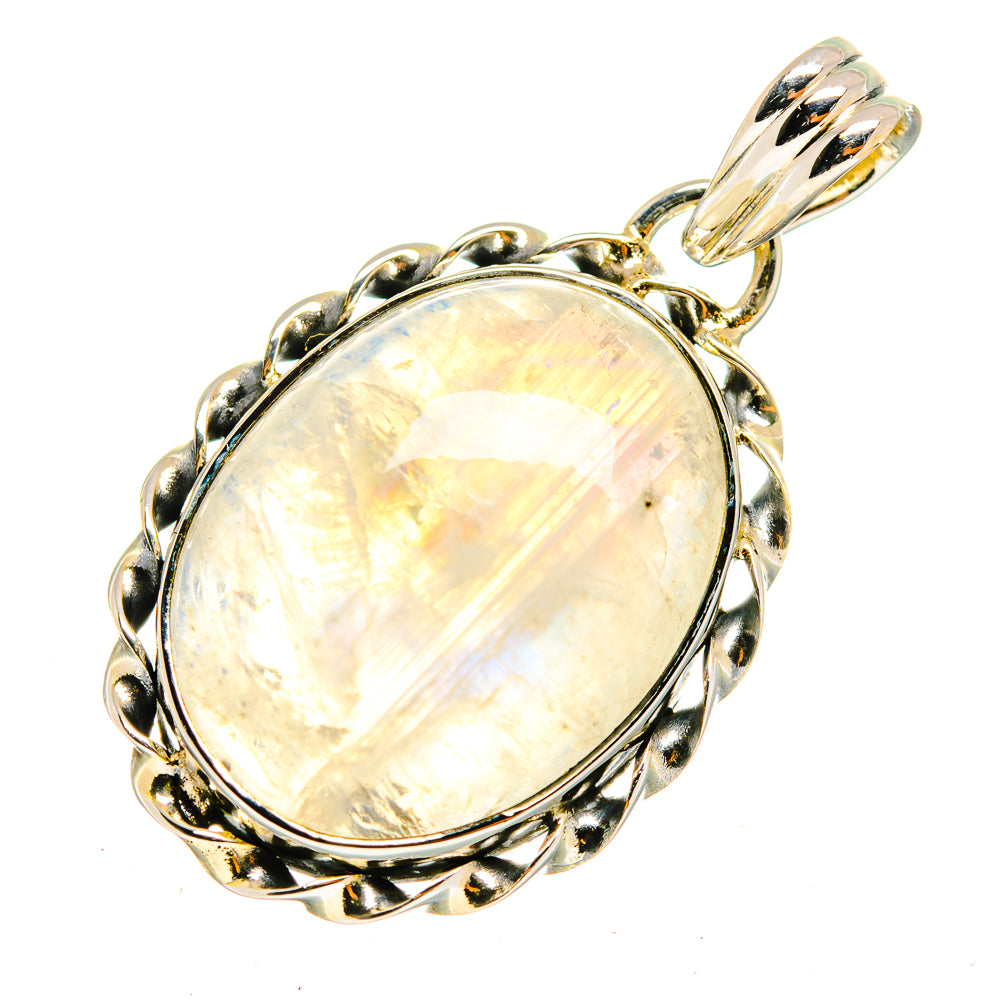 Rainbow Moonstone Pendants handcrafted by Anasilvercos - PD12753