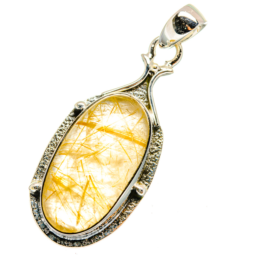 Rutilated Quartz Pendants handcrafted by Anasilvercos - PD12764
