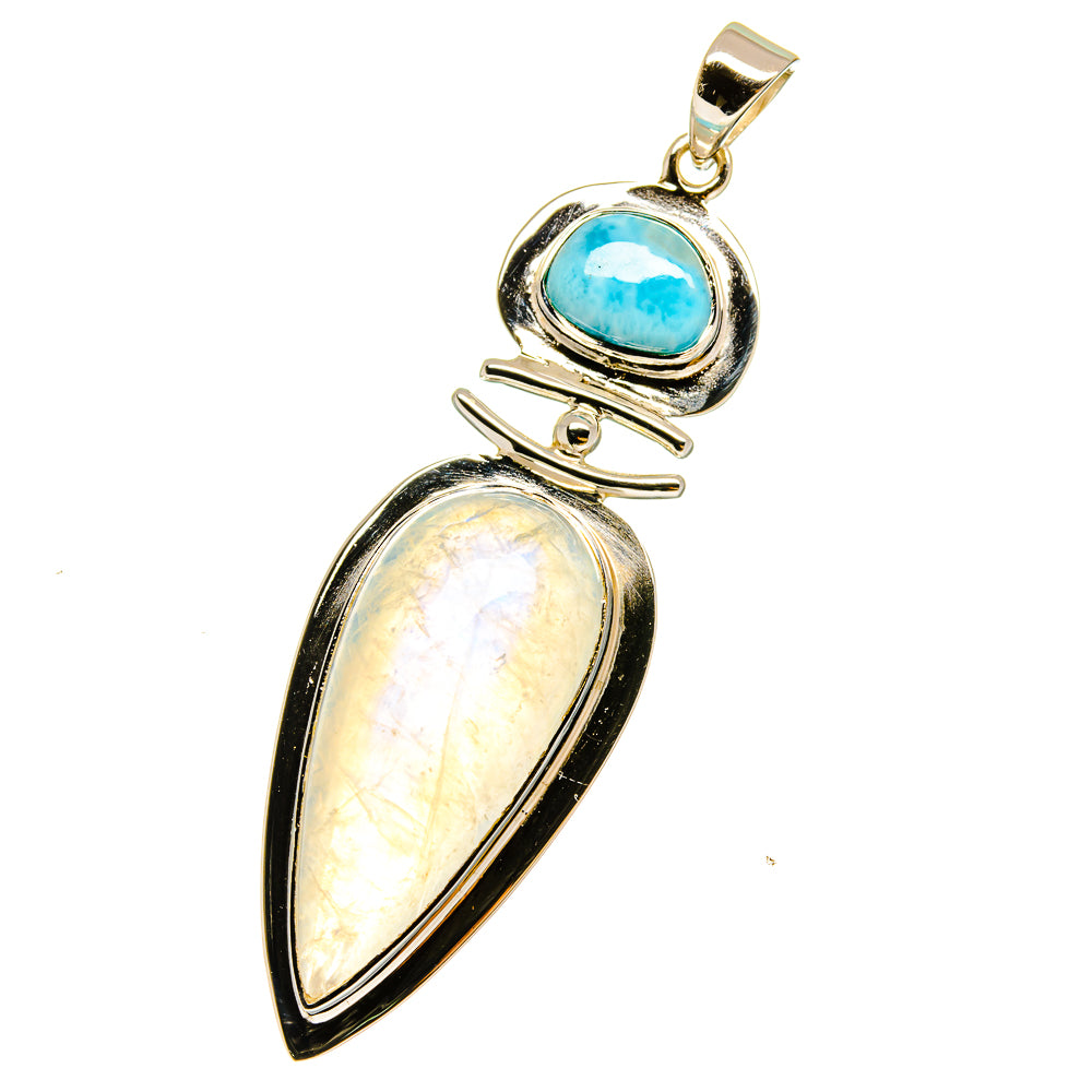 Rainbow Moonstone Pendants handcrafted by Anasilvercos - PD12766