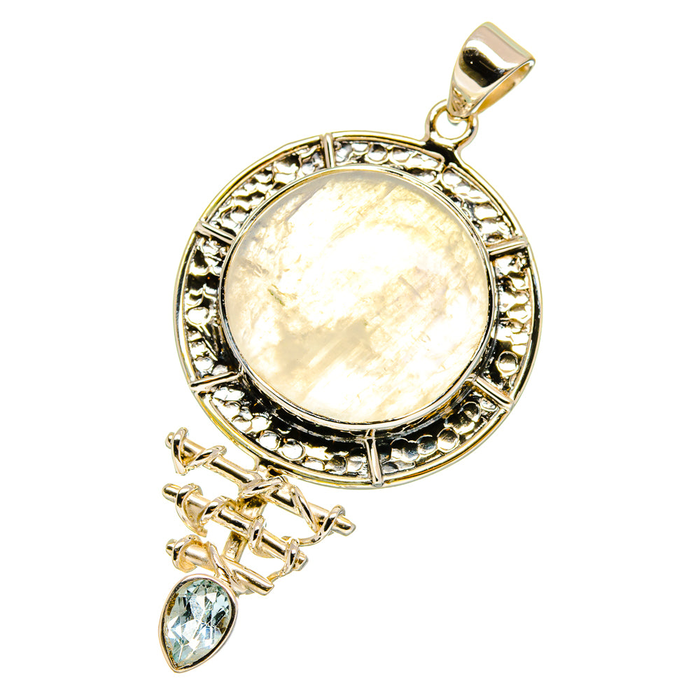 Rainbow Moonstone Pendants handcrafted by Anasilvercos - PD12770