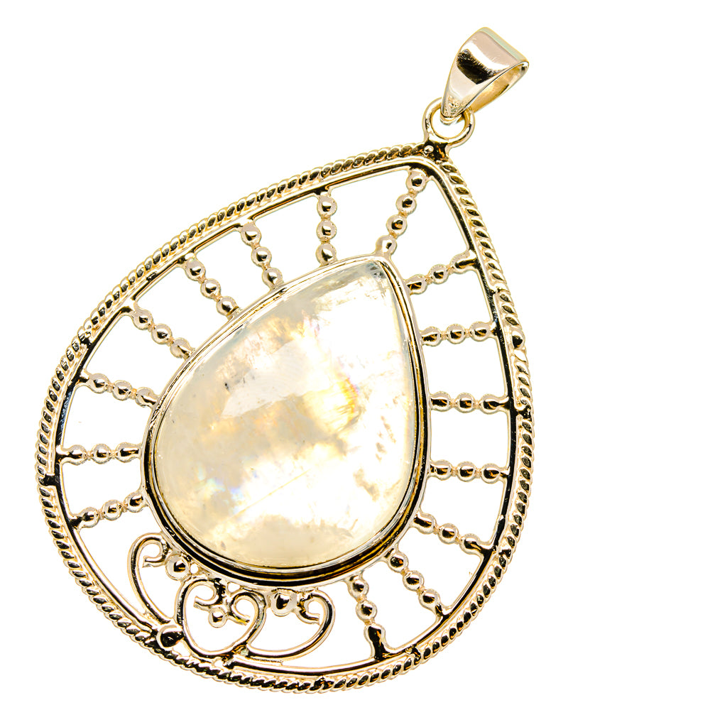 Rainbow Moonstone Pendants handcrafted by Anasilvercos - PD12773