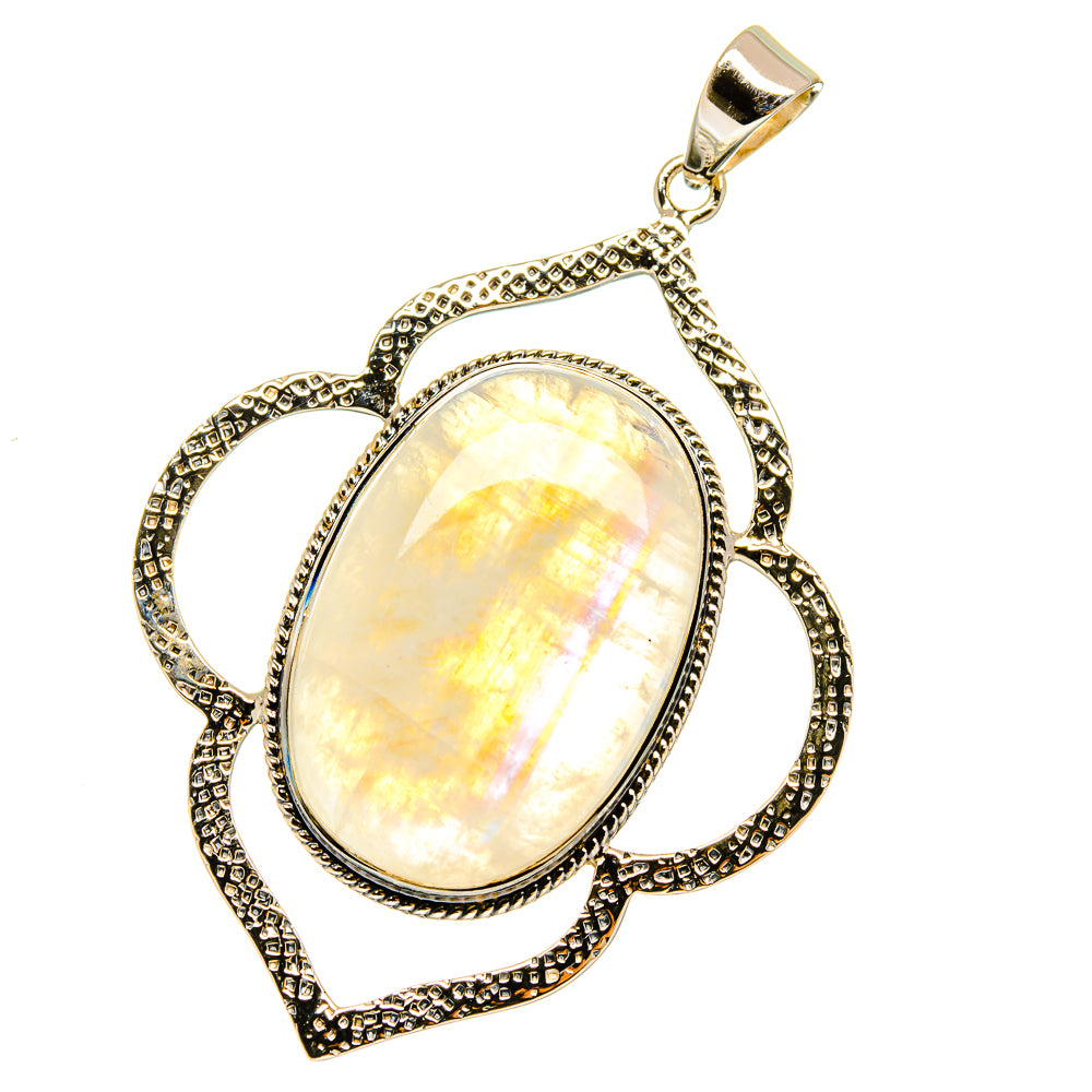 Rainbow Moonstone Pendants handcrafted by Anasilvercos - PD12778