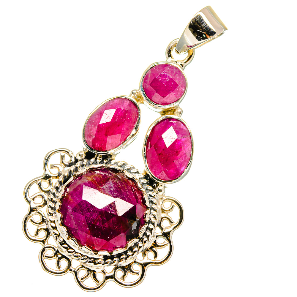 Ruby Pendants handcrafted by Anasilvercos - PD12786