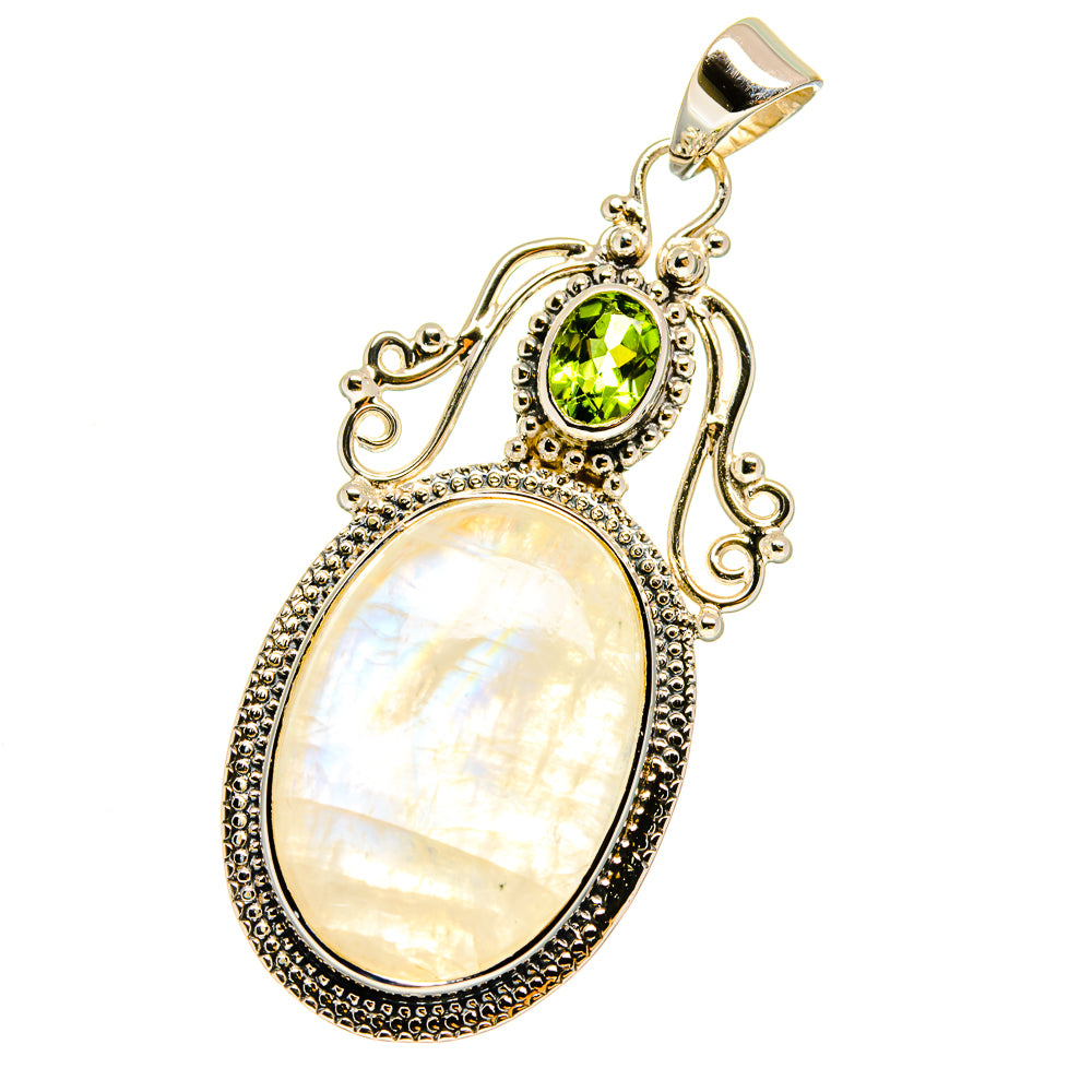 Rainbow Moonstone Pendants handcrafted by Anasilvercos - PD12787