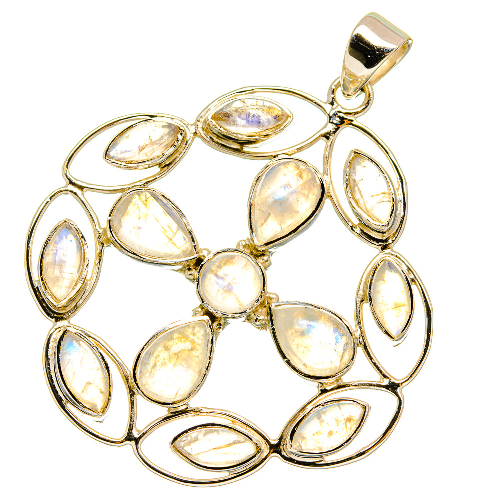 Rainbow Moonstone Pendants handcrafted by Anasilvercos - PD12789