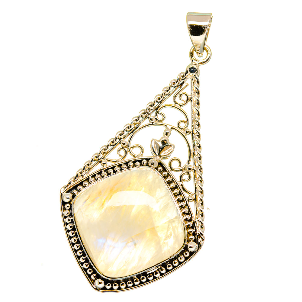 Rainbow Moonstone Pendants handcrafted by Anasilvercos - PD12805