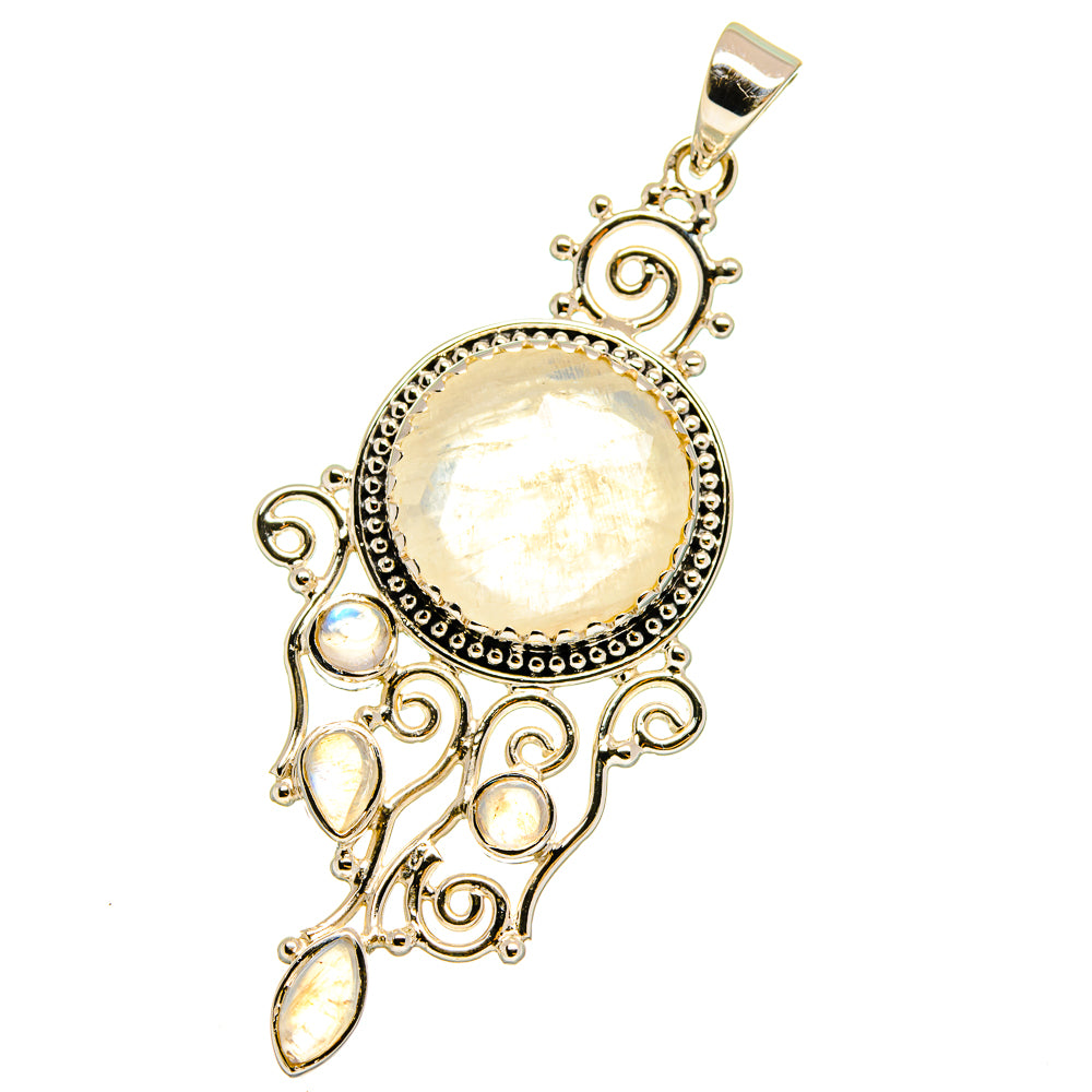 Rainbow Moonstone Pendants handcrafted by Anasilvercos - PD12806
