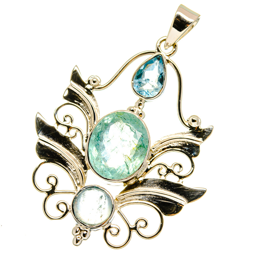 Aquamarine Pendants handcrafted by Anasilvercos - PD12812