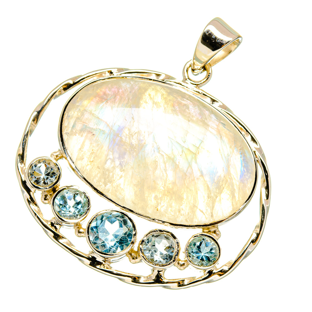 Rainbow Moonstone Pendants handcrafted by Anasilvercos - PD12818
