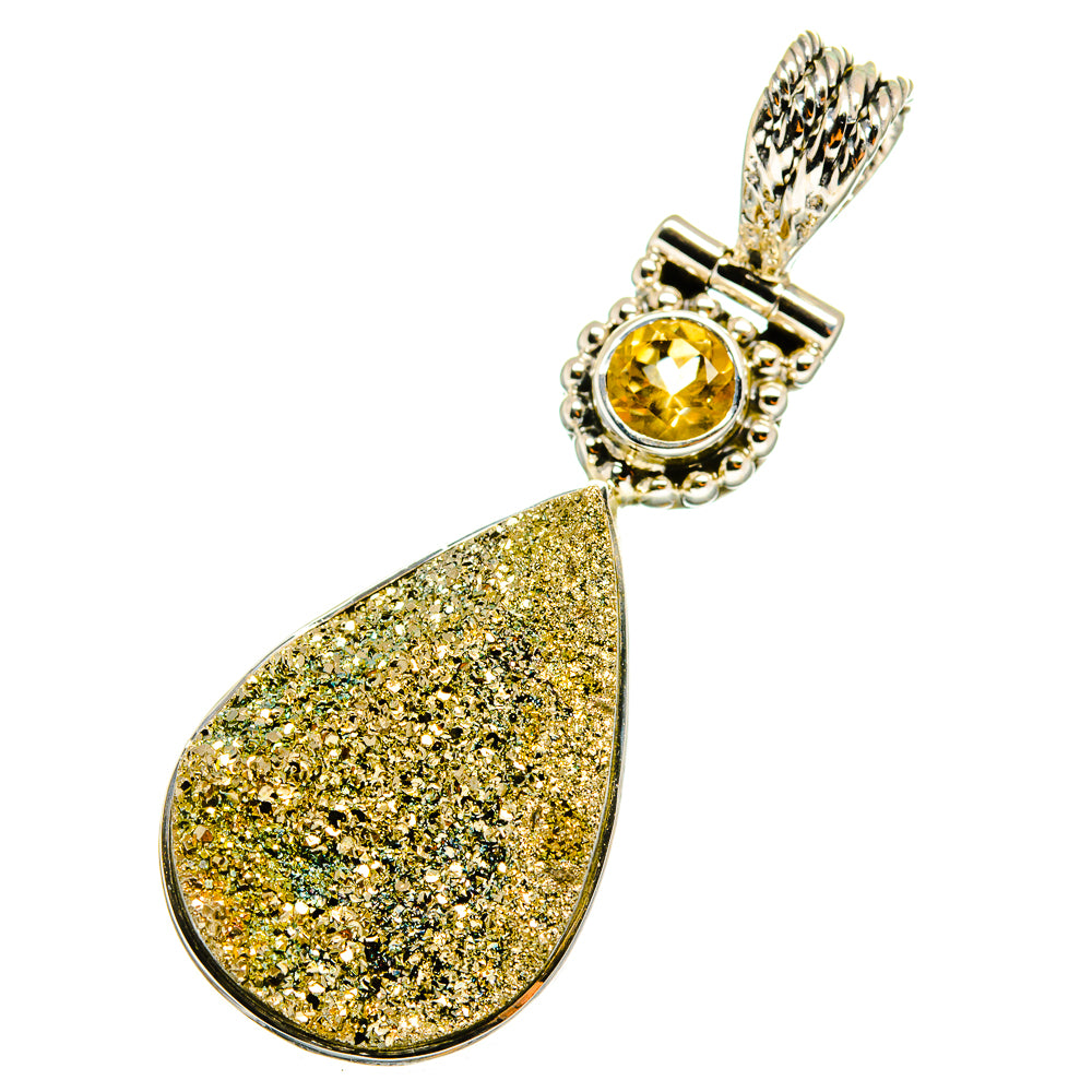 Spectro Pyrite Druzy Pendants handcrafted by Anasilvercos - PD12822