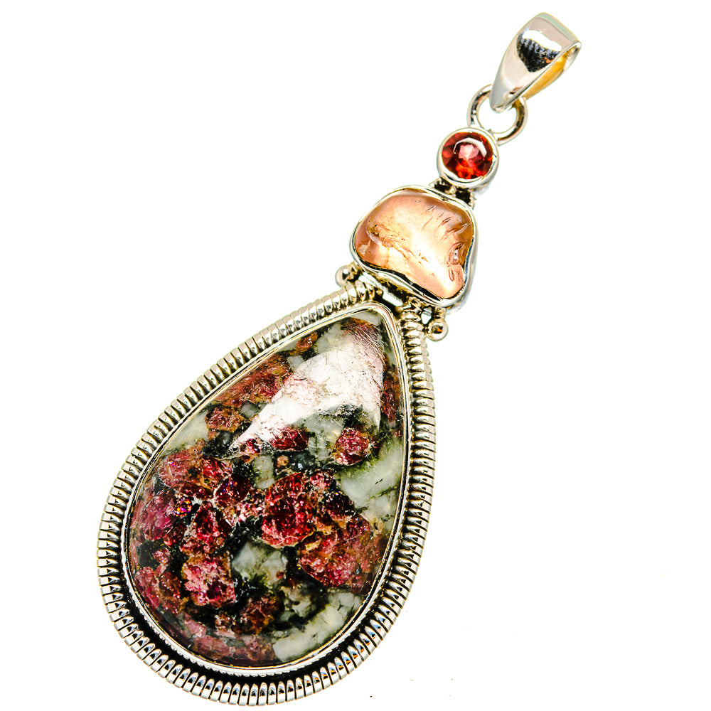 Russian Eudialyte Pendants handcrafted by Anasilvercos - PD12837