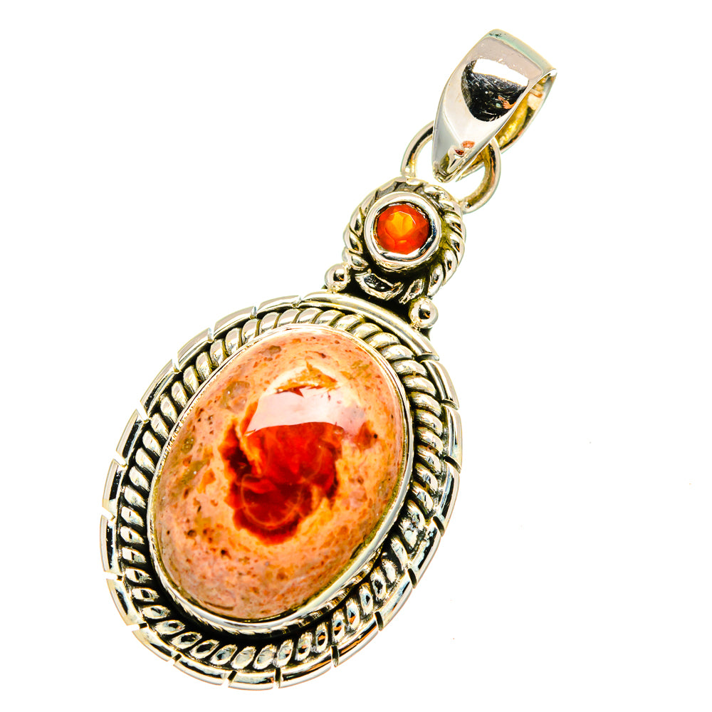 Mexican Fire Opal Pendants handcrafted by Anasilvercos - PD12844