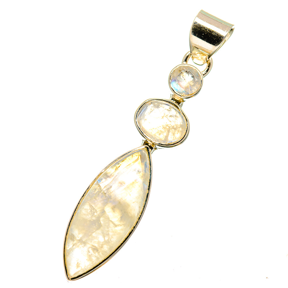 Rainbow Moonstone Pendants handcrafted by Anasilvercos - PD12847
