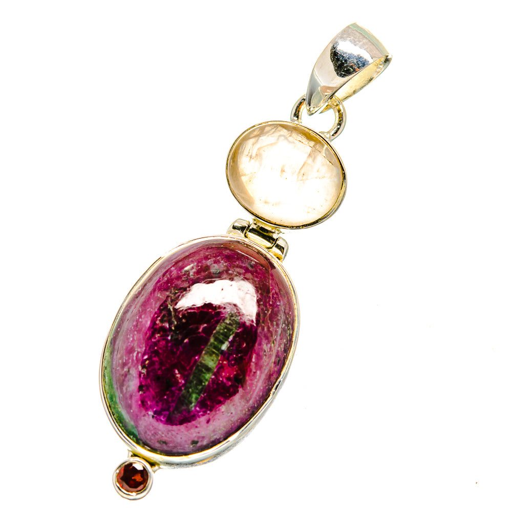 Ruby Zoisite Pendants handcrafted by Anasilvercos - PD12851