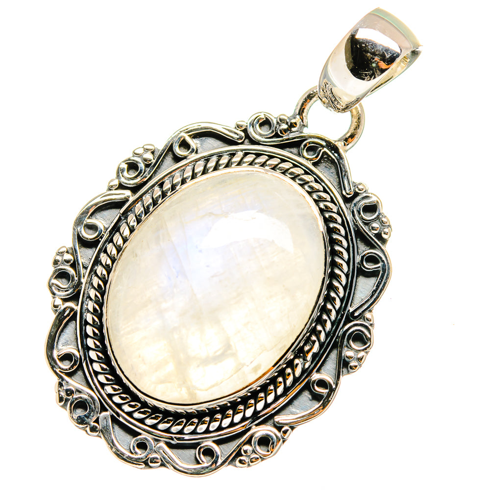 Rainbow Moonstone Pendants handcrafted by Anasilvercos - PD12853