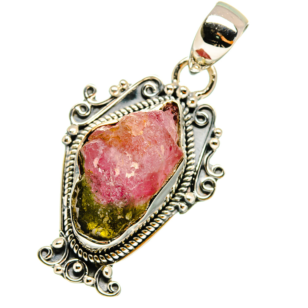 Watermelon Tourmaline Pendants handcrafted by Anasilvercos - PD12861