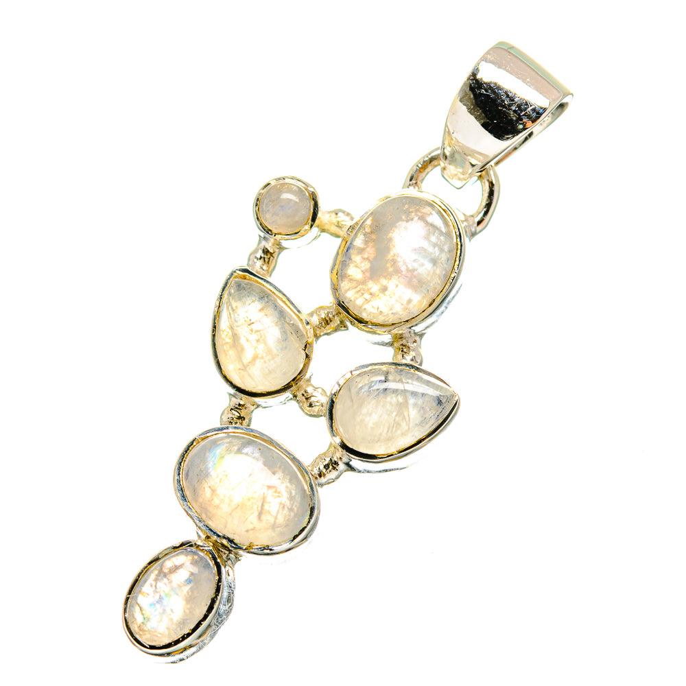 Rainbow Moonstone Pendants handcrafted by Anasilvercos - PD12907