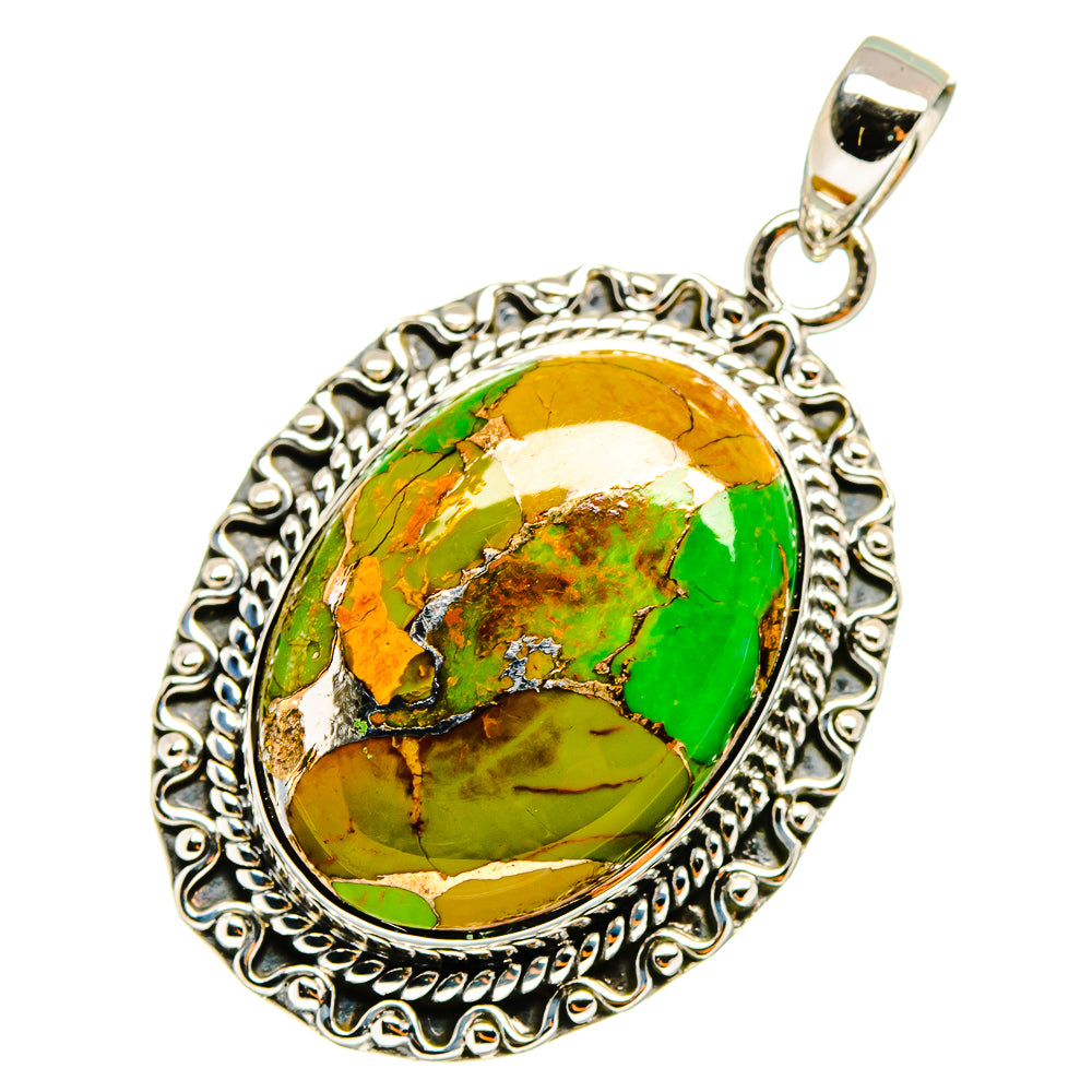 Green Copper Composite Turquoise Pendants handcrafted by Anasilvercos - PD12943