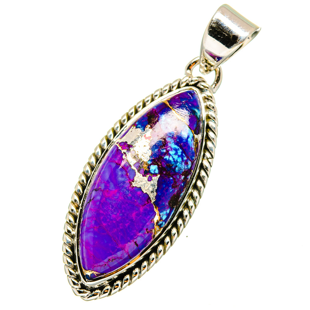 Purple Copper Composite Turquoise Pendants handcrafted by Anasilvercos - PD12957