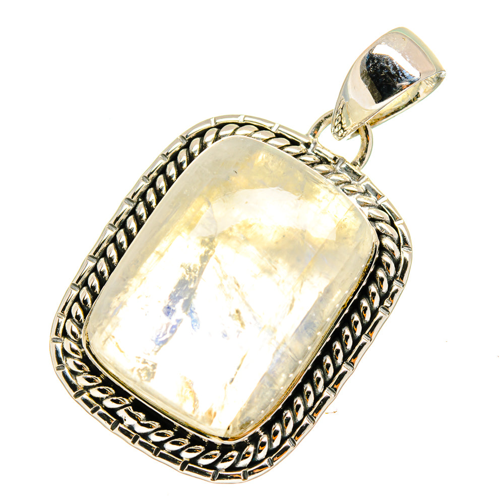 Rainbow Moonstone Pendants handcrafted by Anasilvercos - PD12958