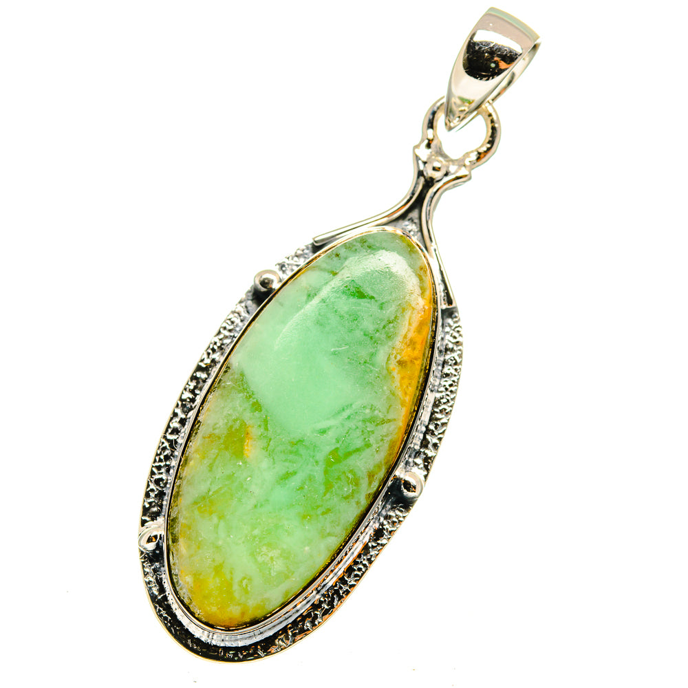 Lemon Chrysoprase Pendants handcrafted by Anasilvercos - PD12990