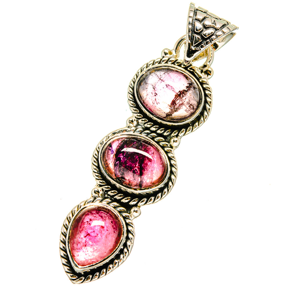 Pink Tourmaline Pendants handcrafted by Anasilvercos - PD13010