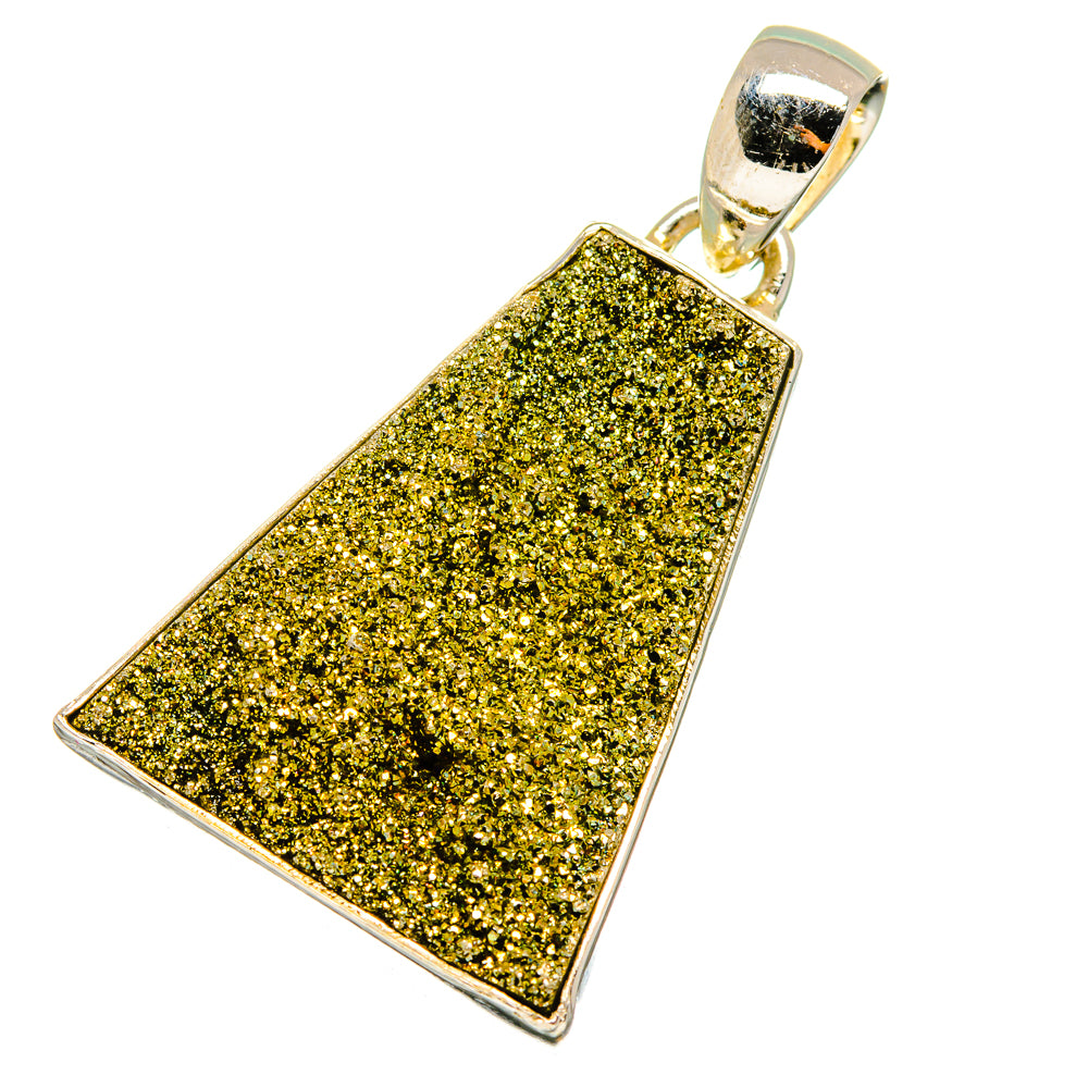 Spectro Pyrite Druzy Pendants handcrafted by Anasilvercos - PD13013