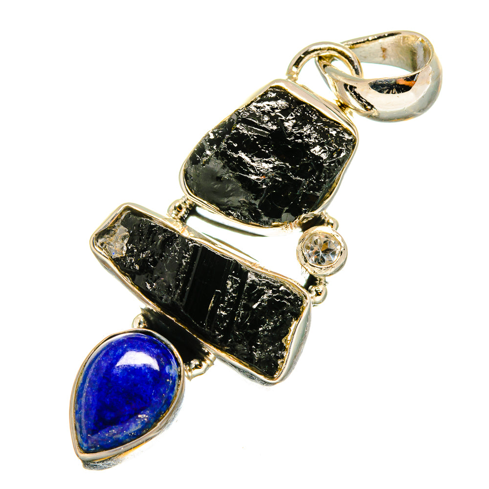 Black Tourmaline Pendants handcrafted by Anasilvercos - PD13014