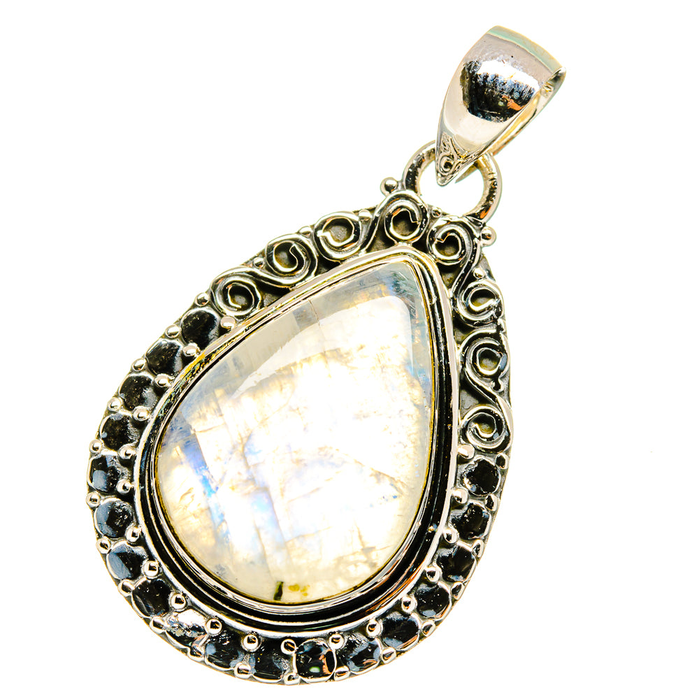 Rainbow Moonstone Pendants handcrafted by Anasilvercos - PD13016