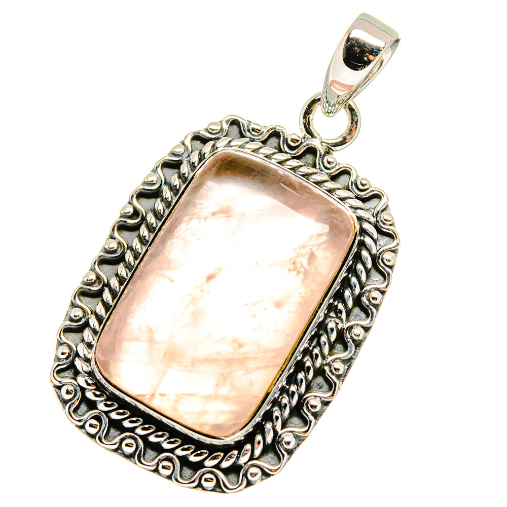 Rose Quartz Pendants handcrafted by Anasilvercos - PD13022