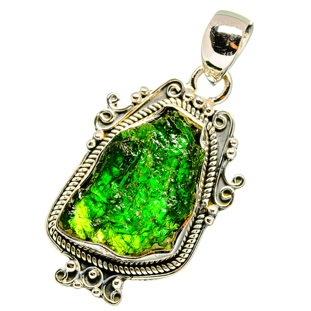Chrome Diopside Pendants handcrafted by Anasilvercos - PD13027