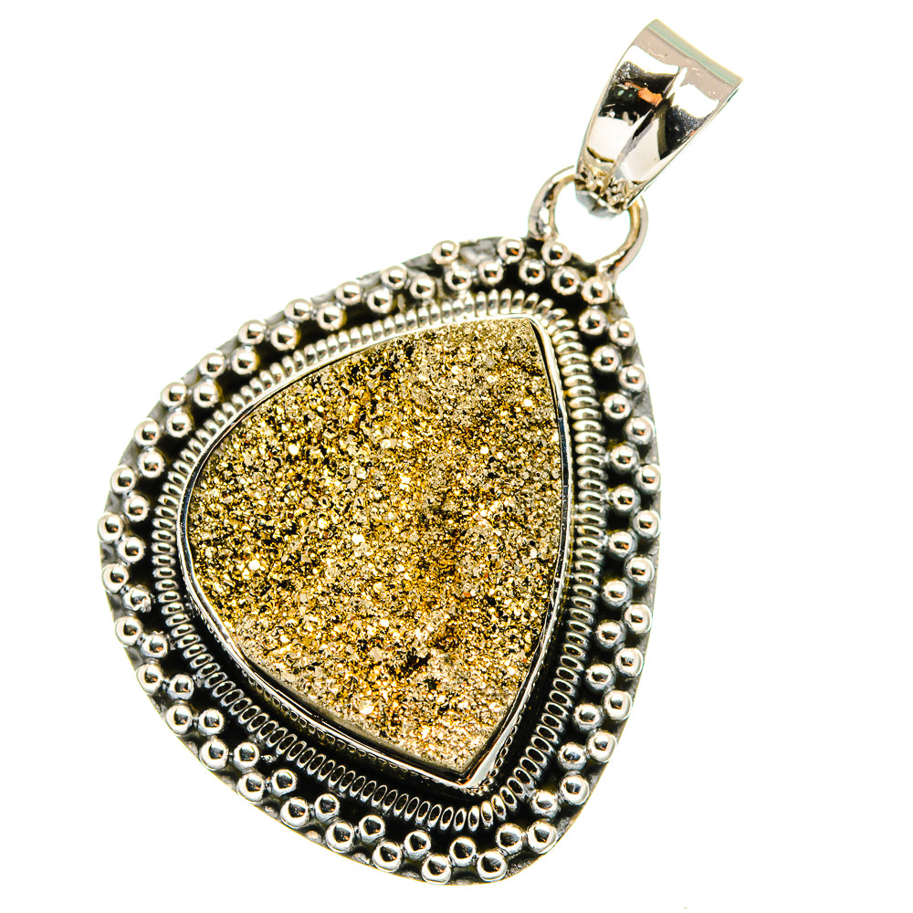 Spectro Pyrite Druzy Pendants handcrafted by Anasilvercos - PD13044
