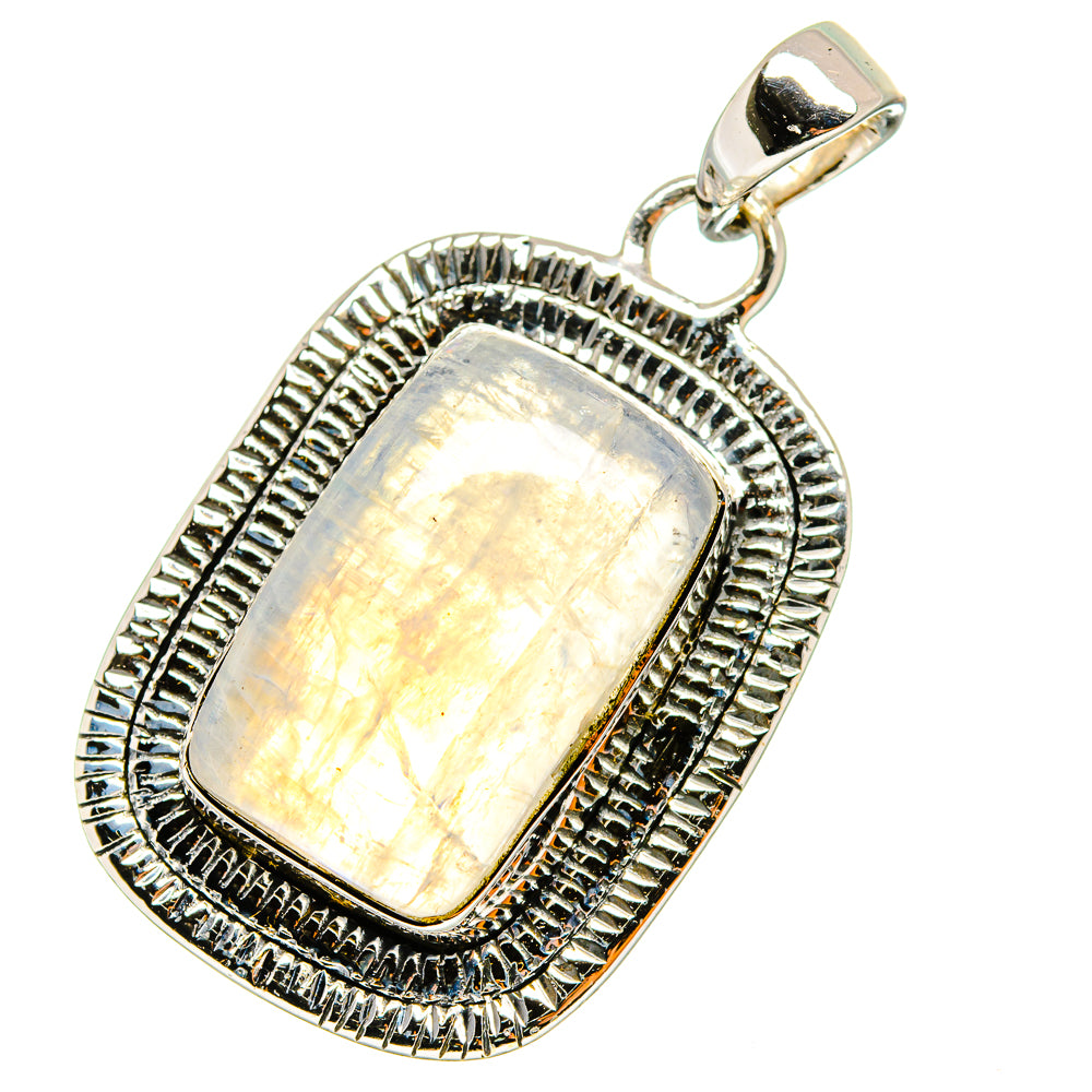 Rainbow Moonstone Pendants handcrafted by Anasilvercos - PD13050
