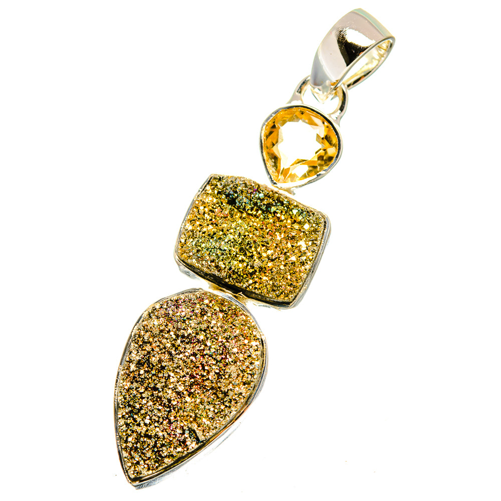 Spectro Pyrite Druzy Pendants handcrafted by Anasilvercos - PD13053