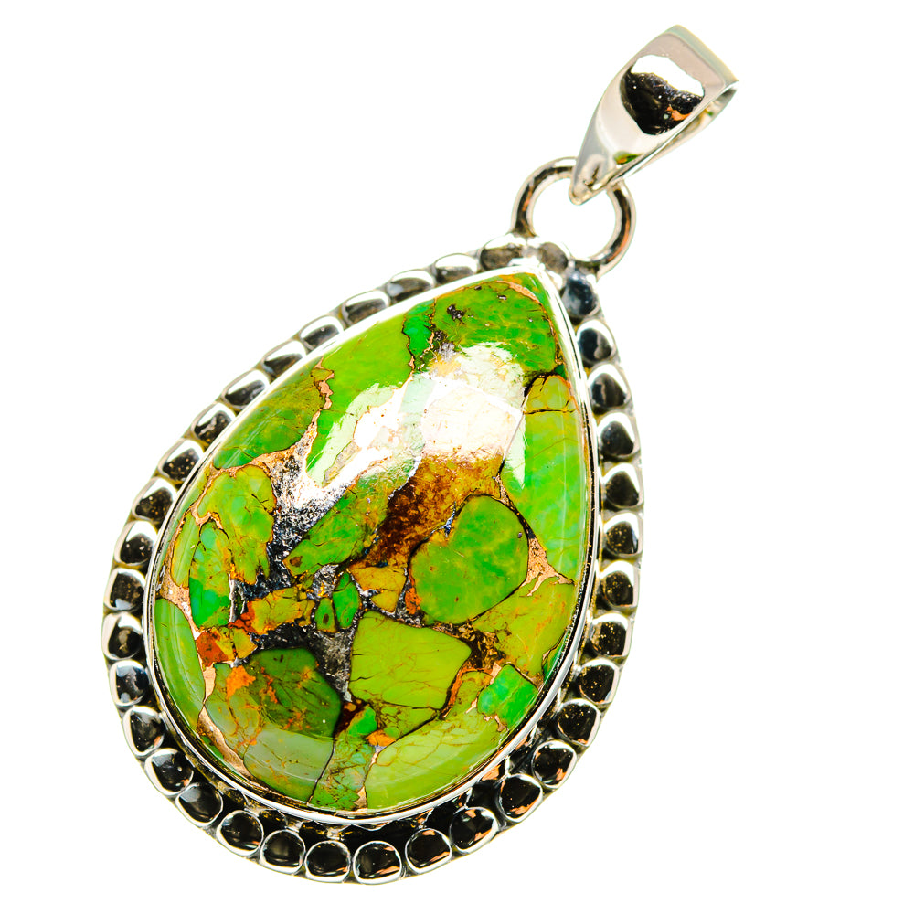 Green Copper Composite Turquoise Pendants handcrafted by Anasilvercos - PD13056
