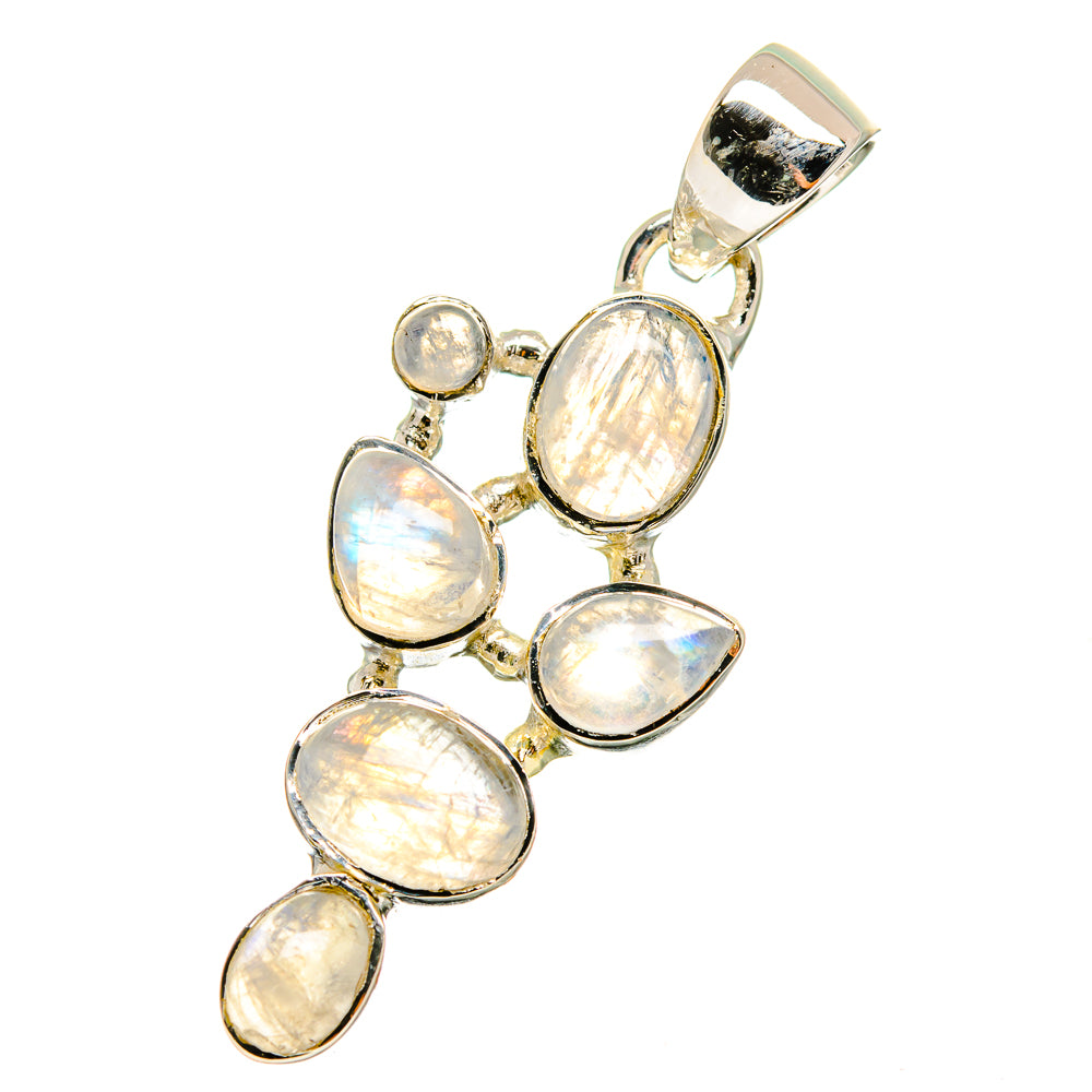 Rainbow Moonstone Pendants handcrafted by Anasilvercos - PD13070