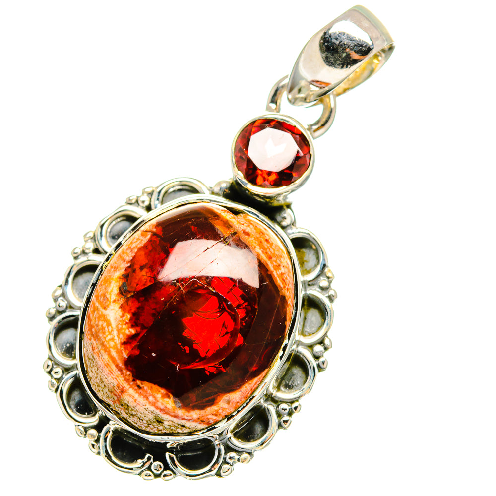 Mexican Fire Opal Pendants handcrafted by Anasilvercos - PD13074