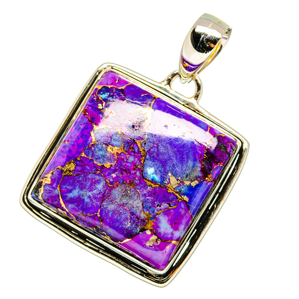 Purple Copper Composite Turquoise Pendants handcrafted by Anasilvercos - PD13089